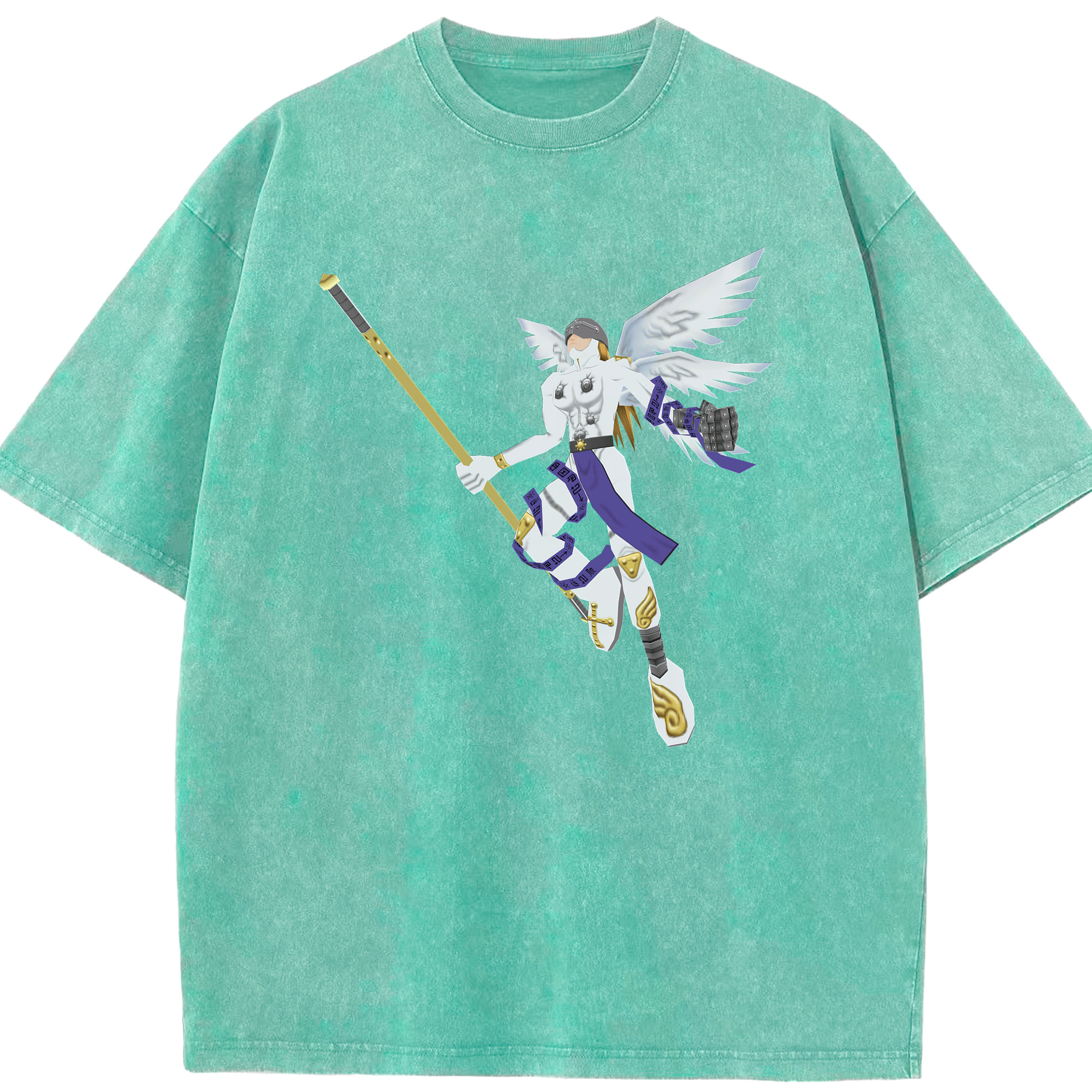 （画像用） Digimon デジタルモンスター/デジモン 綿100% ヴィンテージ風 半袖Tシャツ（フロントプリント）